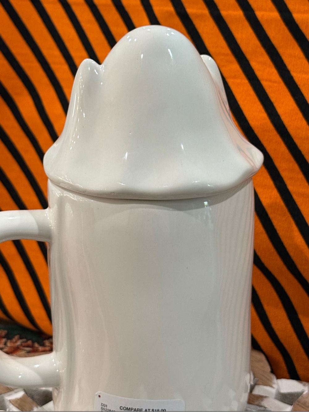 BRAND NEW RAE DUNN White Ceramic 'BOO' Mug with Ghost Lid NWT - Picture 5 of 11